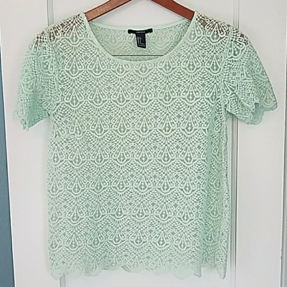 3/$20 Forever 21 - Mesh Short Sleeve Blouse